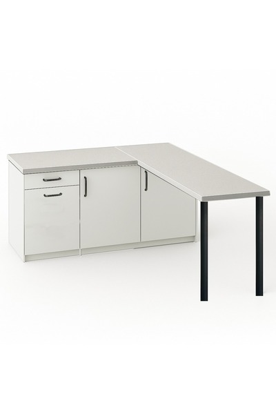 Tdesigno MAY MUTFAK ADASI-L MUTFAK ADASI-1 ÇEKMECELİ 3 KAPAKLI-ÇOK AMAÇLI DOLAP-ALT MODÜL-KİLER - 150 CM