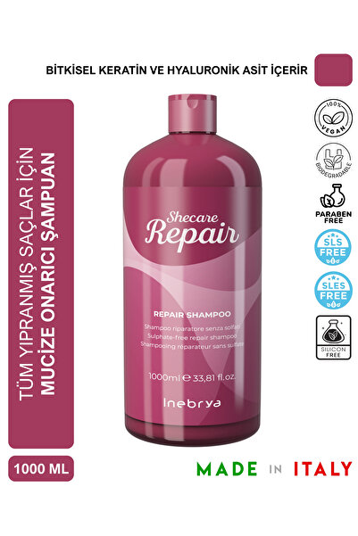 Inebrya Ice cream Inebrya Shecare Repair Onarıcı Şampuan 1000 ml | Yıpranmış ...
