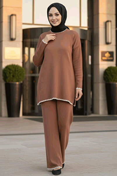 N.S NEVA STYLE Set de două piese din tricot pentru biscuiți Tesettür 50174BS