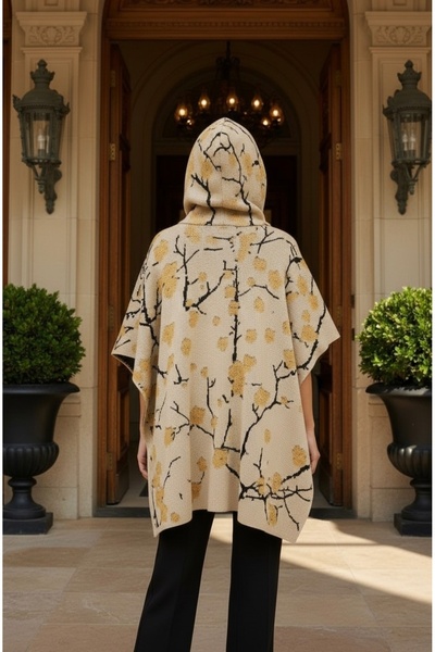 Uludağ Triko Δώρο με κουμπιά με ανάγλυφο σχέδιο μπακλαβάλα + σάλι βιζόν