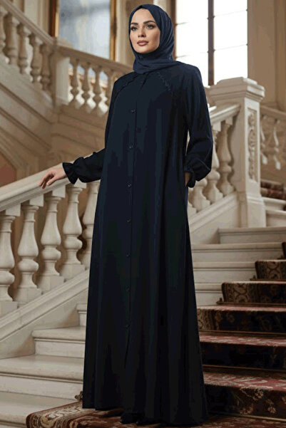 Neva Style Темно-синій хіджаб на ґудзиках Abaya 45275L