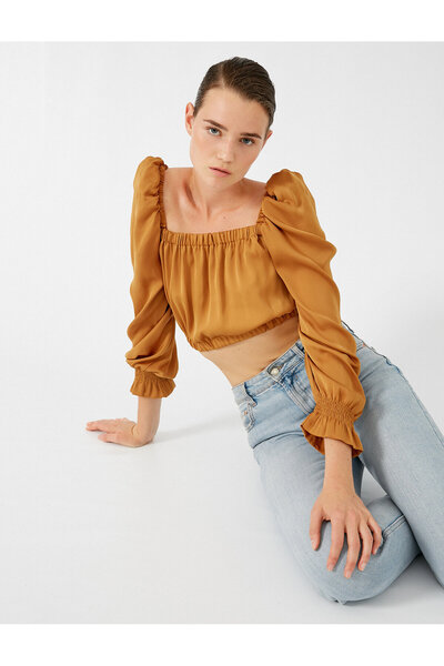 Koton Γυναικεία μπλούζα από τρίχες καμήλας 0YAF60047FW