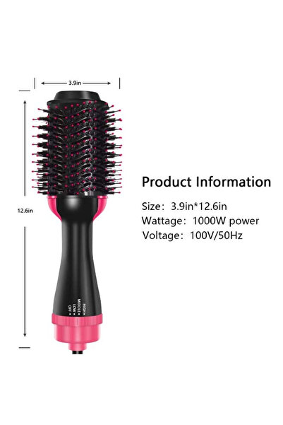 BSMBIOO ZENHOME One Step Hair Dryer And Styler Black/Pink