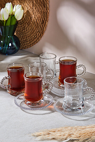 Perotti Pearl 12 Piece Tea Cup Set for 6 People 180 ml