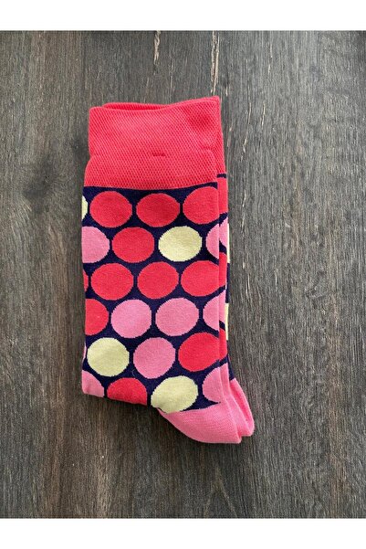 Esinti Șosete lungi pentru femei cu model cu buline colorate Șosete albe pentru femei