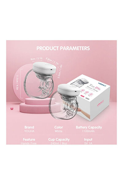 Generic 2 Piece Small Lightweight Electric Portable Wearable Breast Cup