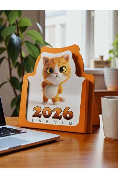 AYKUT OFSET 2026 Kedi Tasarımlı Masa Takvimi,Masa Üstü Takvim,Yeni Yıl