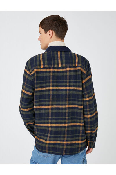 Koton Καρό πουκάμισο ξυλοκόπο με μακρυμάνικο λεπτομέρεια στο γιακά και τσέπες