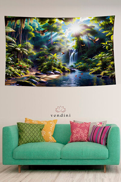 Vendini سجادة حائط يوم عادي في غابة أمازون - Wall Tapestry