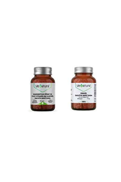 VeNatura Magnezyum Sitrat,p5p ( B6) 90 Kapsül + Demir 17 mg 90 Kapsül