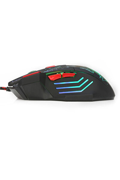 HXSJ H300 DPI Adjustable Optical LED Wired Gaming Mouse - Black/Blue/Red