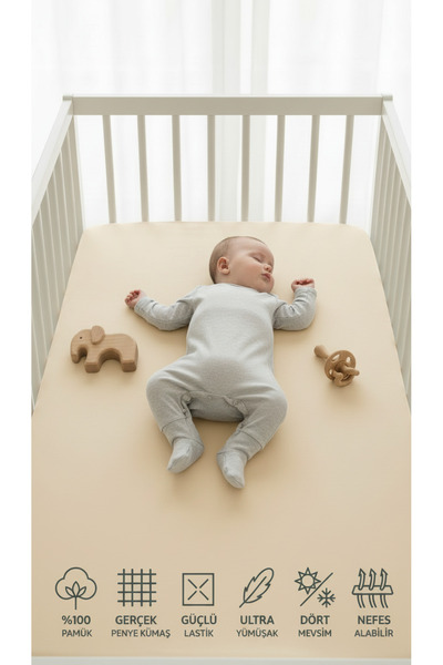 Artiva Home Collection %100 Pamuklu Lastikli Penye Bebek Çarşafı | Park Yatak...