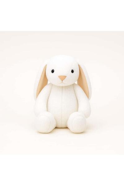 babytex Uyku Arkadaşım Uzun Kulak Peluş Tavşan 45 Cm Beyaz