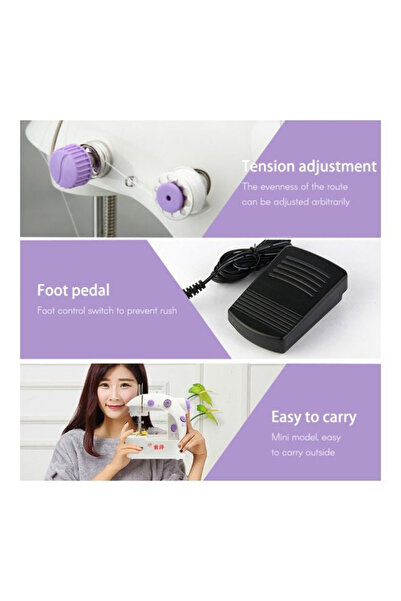 Generic Portable Mini Sewing Machine H32520-US White/Purple