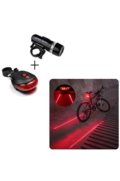orco 1 SET PİLLİ BİSİKLET ARKA IŞIK EMNİYET UYARI LAMBASI LED&LAZER+ÖN AYDINL...