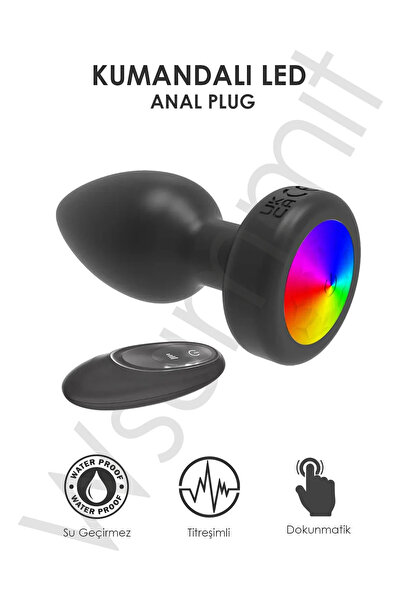 Işıklı Titreşimli Kablosuz Kumandalı Anal Plug