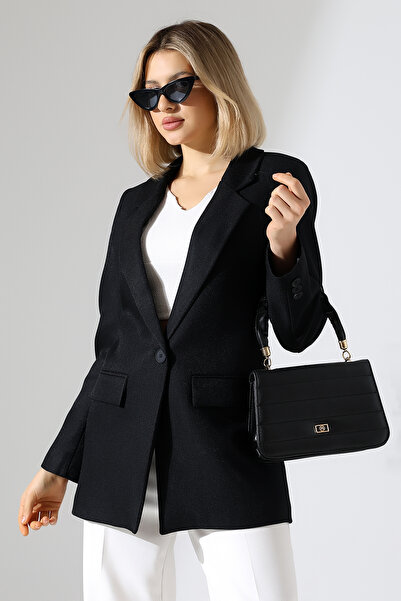 LOKADI سترة بليزر نسائية ذات زر واحد