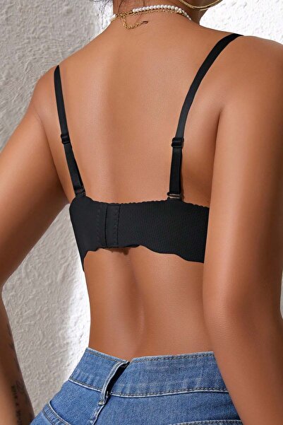 Merry See χωρίς ραφές Αόρατο σουτιέν χωρίς ελαστικό, ελαφρώς υποστηριζόμενο, με λεπτομέρεια καρδιάς, κομμένο με λέιζερ, που δεν αφήνει ίχνη