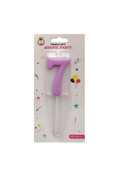 Mirific Party Lumânare tort, violet, 7 cm, numărul 7