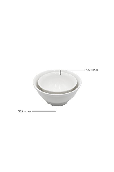 Aj Porcelain 9.25 Inches Bowl – Premium Ceramic Whiteware for Soups & Noodles