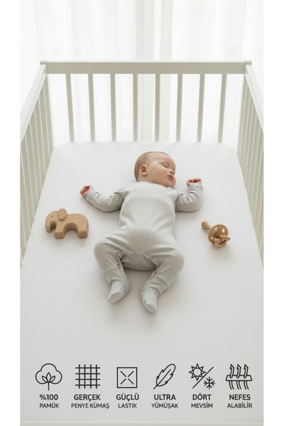 Artiva Home Collection %100 Pamuklu Lastikli Penye Bebek Çarşafı | Park Yatak...