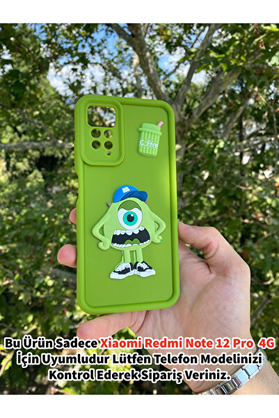Merwish Xiaomi Redmi Note 12 Pro 4G Uyumlu Sevimli Canavar 3D Figürlü Darbe K...