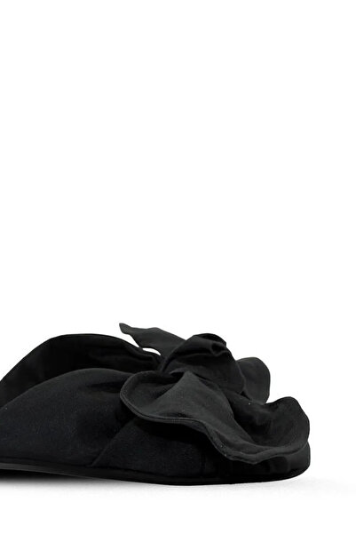 Vario Black Big Bow Flat Slippers N21 7107 Black (Black)