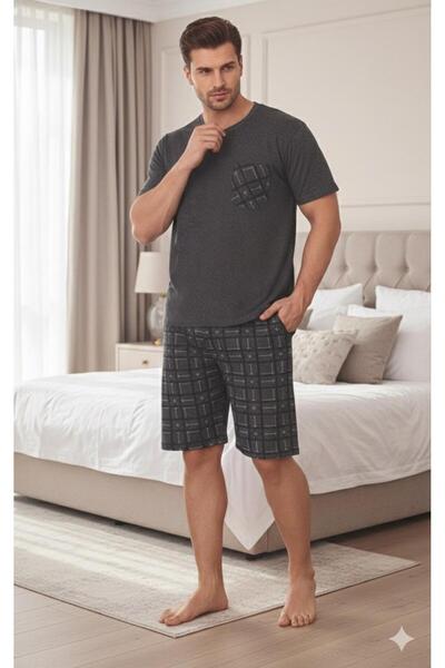 Sude HOMEWEAR Чоловічий комплект піжами з короткими рукавами та шортами