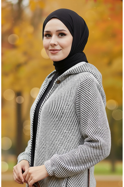 sefamerve Καπέλο με με κουκούλα κουμπιά 0201-04 Λευκό