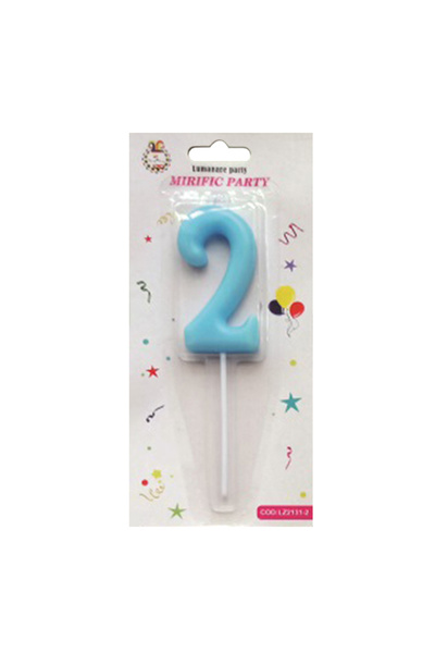 Mirific Party Lumânare tort, albastră, 7 cm, numărul 2