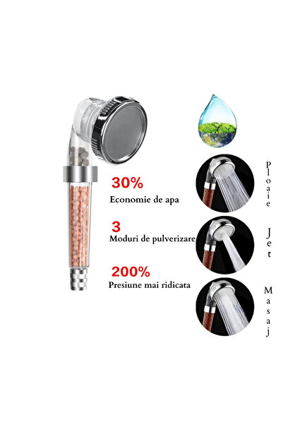 OEM Filtered Ionic Shower Head with High Pressure and 3 Settings