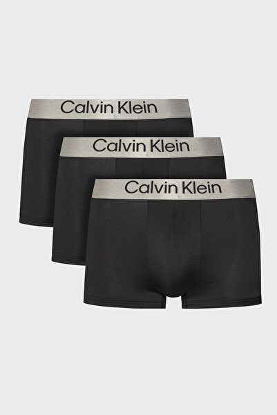 Calvin Klein Erkek Dar Kalıp Nefes Alabilen Kumaş Logolu Elastik Bel Bantlı 3'lü Siyah Boxer LV00NB4269-UB1
