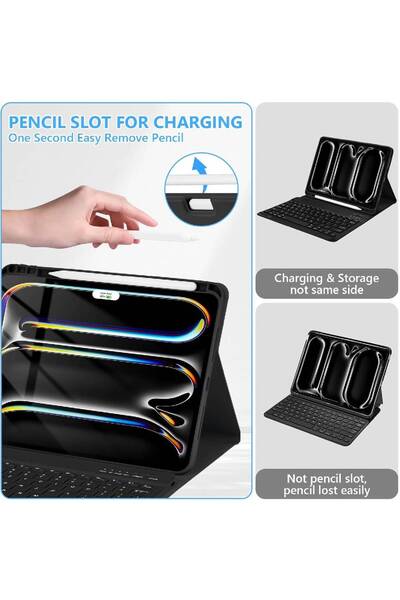 HYX Keyboard Case for iPad Pro 11-inch (M4) 2024, Detachable Magnetic Bluetooth, Black