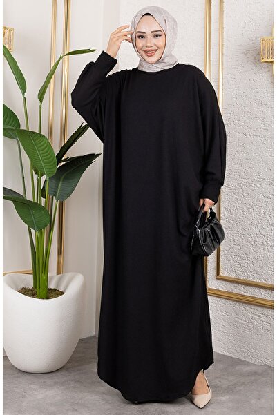 sefamerve Φόρεμα με μανίκια νυχτερίδας 2000-02 Μαύρο