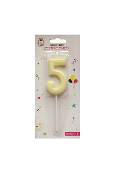 Mirific Party Lumânare tort, galbenă, 7 cm, numărul 5