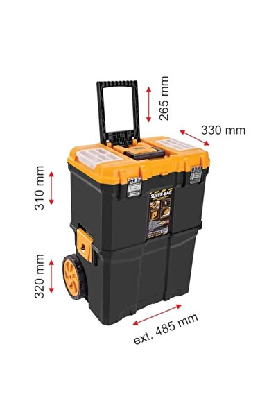 Asrın plastik Super-bag Çift Katlı Mobil Takım Çantası - Kırmızı