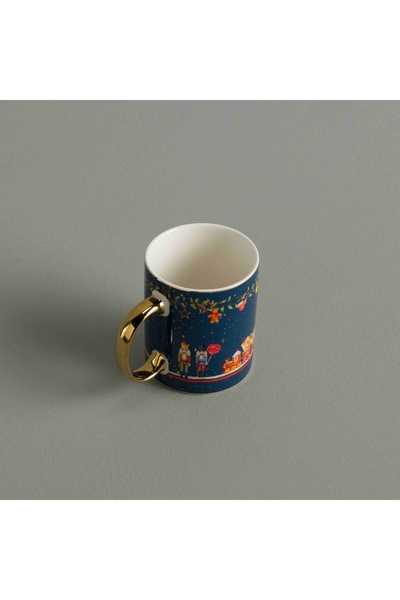 Linens Navy Blue Train 330 ml Mug