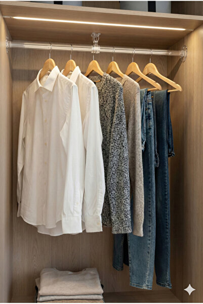 METALİ Metali Şeffaf Dolap Içi Elbise Askısı Yuvarlak