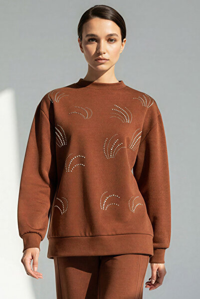 Exquise Φούτερ με μακρύ μανίκι με κεντημένο σχέδιο από πέτρα