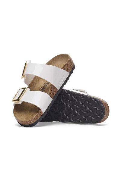 Birkenstock Papucii de damă Sydney Cushion Buckle Bf Patent 1029438 Albi - Snikstra