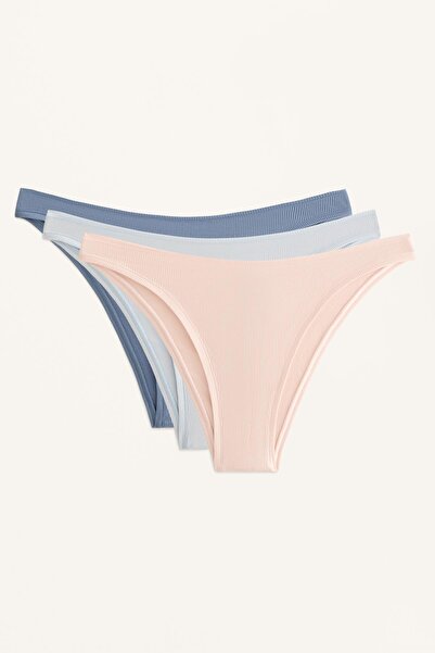 Oysho 3 rib U-cut logo Brazilian briefs
