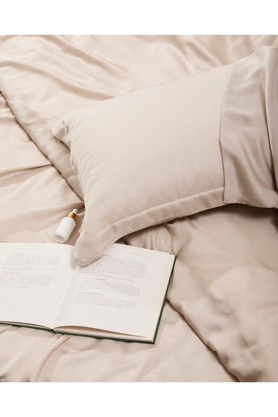 Linens X Tencel ™ Lyocell Double Elastic Sheet Beige