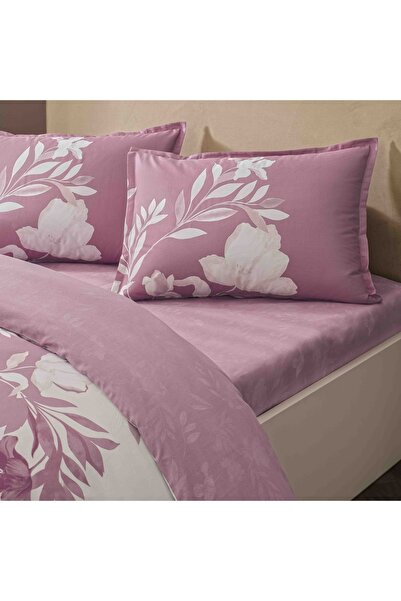 Linens Allday Pale Cotton Satin Double Duvet Cover Set Pink