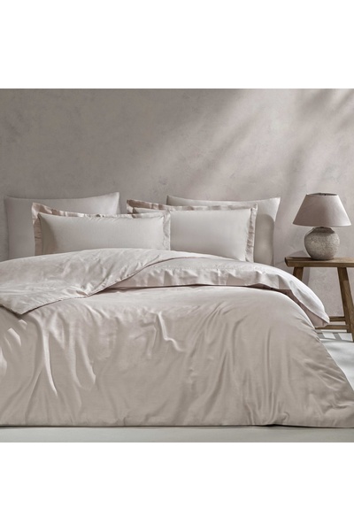 Linens Mix&Match Cotton Satin Superking Size Duvet Cover Stone