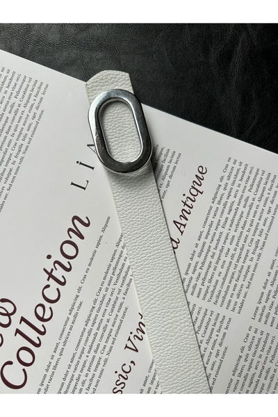 LİA KEMER 2-Pack Let O Letter Patterned Women's Silver Buckle Belt Coat Belt Dress Belt Trouser Belt