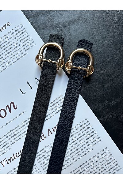 LİA KEMER 2-pack Γυναικεία ζώνη με χρυσή πόρπη, ζώνη για σακάκι, ζώνη για φόρ...