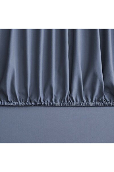 Linens Mix&Match Cotton Satin Single Fitted Sheet Indigo