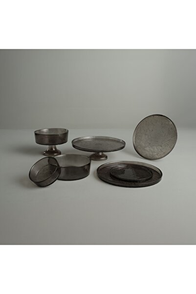 Linens Gleam Cam 32 cm Ayaklı Servis Füme