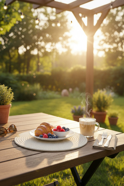 NEŞELİ HOME مفرش طاولة أمريكي دائري مزخرف من الجوت بمظهر القش، لون كريمي، مقا...