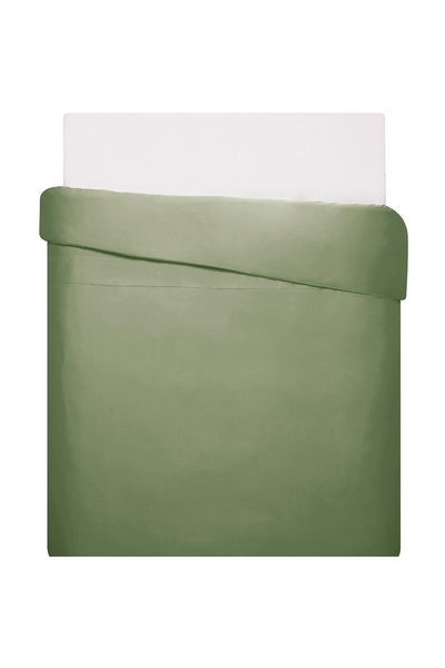 Linens Mix&Match Cotton Satin Single Duvet Cover Dark Green